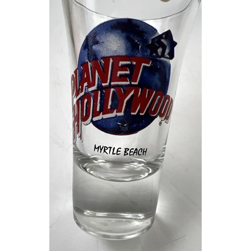 Lot Of 6 Planet Hollywood Shot Glasses-London,Myrtle Beach, Paris,Reno,Vegas,MOA